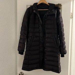 Tommy Hilfiger Women's Mid-Length Puffer Hooded Down Jacket